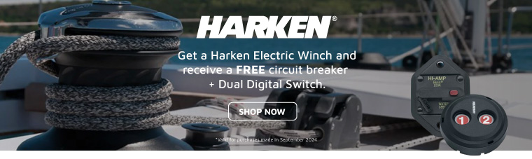 Get a Harken Electric Winch and receive a FREE circuit breaker  + Dual Digital Switch