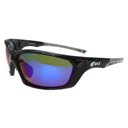 Barz Optics Sunglasses - Fiji AC Pol  - Gloss Black Frame / Blue Mirror Lense