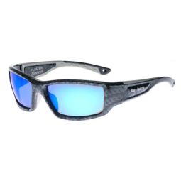 Barz Optics Sunglasses - Floater AC Pol  - Gloss Carbon Frame / Blue Mirror Lense
