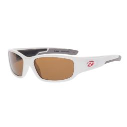 Barz Optics Sunglasses The Grom Kids AC Pol  - Gloss White Frame / Amber Lense