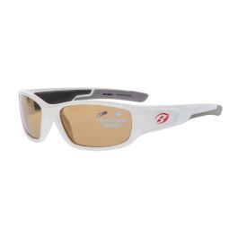 Barz Optics Sunglasses The Grom Kids AC Pol PC - Gloss White Frame / Amber Lense