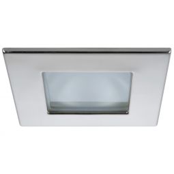 Quick Marina XP Downlight LED - 4W, IP66, Screw Mounted - Square Stainless Bezel, Square Warm White