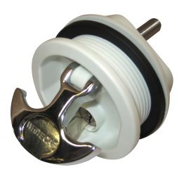 Whitecap T-Handle Latch - Chrome Plated Zamac/White Nylon - Locking