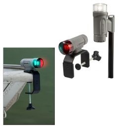 Attwood Stern Lights - Clamp-On Pole Light Kit, Telescoping Kit (Marine Gray)