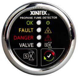 Xintex Propane Fume Detector w/Plastic Sensor  Solenoid Valve - Chrome Bezel Display