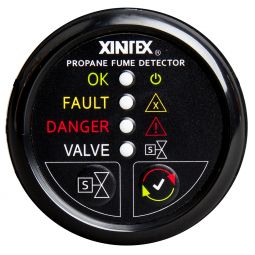 Xintex Propane Fume Detector w/Automatic Shut-Off & Plastic Sensor - No Solenoid Valve - Black Bezel