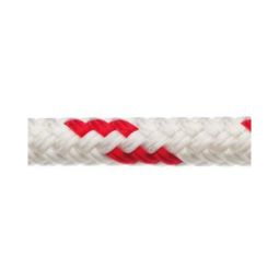 Robline - Orion 300 - 10 mm (3/8 in) Polyester Double Braid - White / Red - Price Per ft.