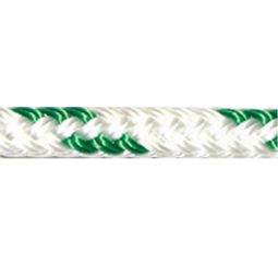 Robline Pre-Cut Rope - Orion 300 - 8 mm (5/16 in) Polyester Double Braid - 13 ft - White / Green