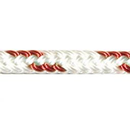 Robline Pre-Cut Rope - Orion 300 - 12 mm (1/2 in) Polyester Double Braid - 30 ft - White / Red