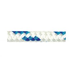 Robline Pre-Cut Rope - Orion 300 - 12 mm (1/2 in) Polyester Double Braid - 27 ft - White / Blue