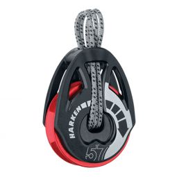 Harken Block - Carbo T2 Ratchamatic 57mm Single - Standard Grip (Red)