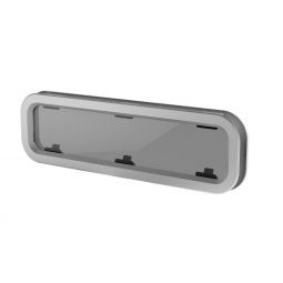 Lewmar Standard Opening Portlight - Size 4 (7 1/2 x 25 7/16 in.) Clear / Silver, White Trim