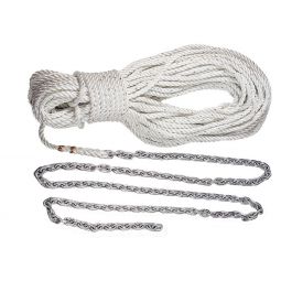 Lewmar Anchor Rode - 1/4 in. Chain (5'), 1/2 in. 3-Strand Polyster (100')