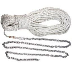 Lewmar Anchor Rode - 1/4 in. Chain (15'), 1/2 in. 3-Strand Polyster (200')