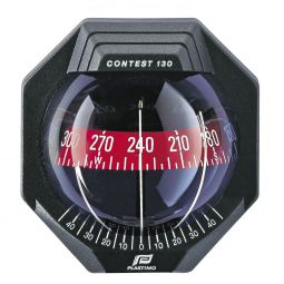 Plastimo Contest 130 Compass Black - Red Card, Vertical Bulkhead