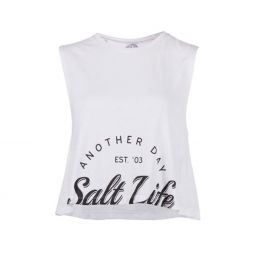 Salt Life Escape Sunburnt Crop Muscle Tank - White