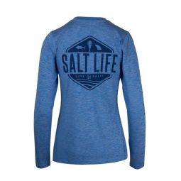 Salt Life Fish Paddle Board Long Sleeve Performance Tee - Cobalt