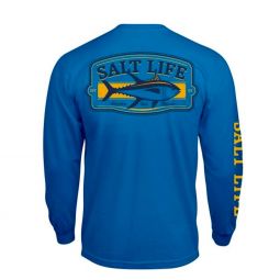 Salt Life Adventure Seas Long Sleeve Pocket Tee - Royal