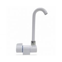 Scandvik Faucets - Folding Cold Water Tap w/ High Reach Swivel and Spout - White Powder Coat