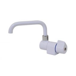 Scandvik Faucets - Folding Cold Water Tap w/ Low Swivel and Spout - White Poweder Coat
