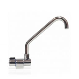 Scandvik Faucets - Folding Cold Water Tap w/ High Reach Swivel & Spout - Chrome