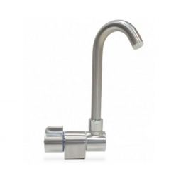 Scandvik Faucets - Folding Cold Water Tap w/ High Reach Swivel & Spout - Brushed PVD