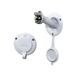 Scandvik Showers - Transom Vertical Recessed - Recessed shower w/ 6' White Hose