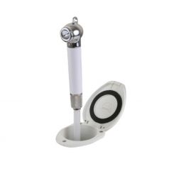 Scandvik Showers - Transom Composite Recessed Push Button Handle - White Handle w/ 6' White Hose