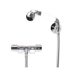 Scandvik Shower Rails & Kits - Complete Shower Kit - White shower Handle