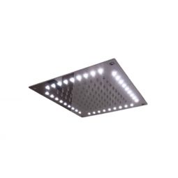 Scandvik Showers - Rain Shower Elka Contemporary Square Head w/ 12V White LEDs (8 1/4