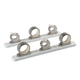 TACO Marine 3-Rod Hanger w/Poly Rack - Polished Stainless Steel