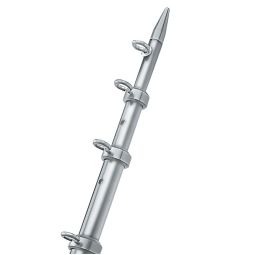 TACO Marine 8' Center Rigger Pole - Silver w/Silver Rings & Tip - 1-1/8