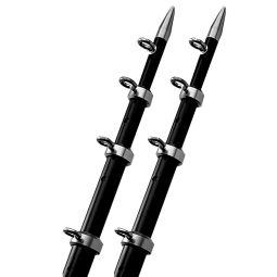 TACO Marine 15' Black/Silver Outrigger Poles - 1-1/8