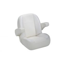 Taylor Made Pontoon Helm Seat - Low Back Non-Recline (White)