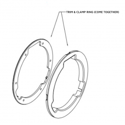 Lewmar Standard Port (New) Size Round 250 Trim & Clamp Ring - Stainless Steel / Chrome