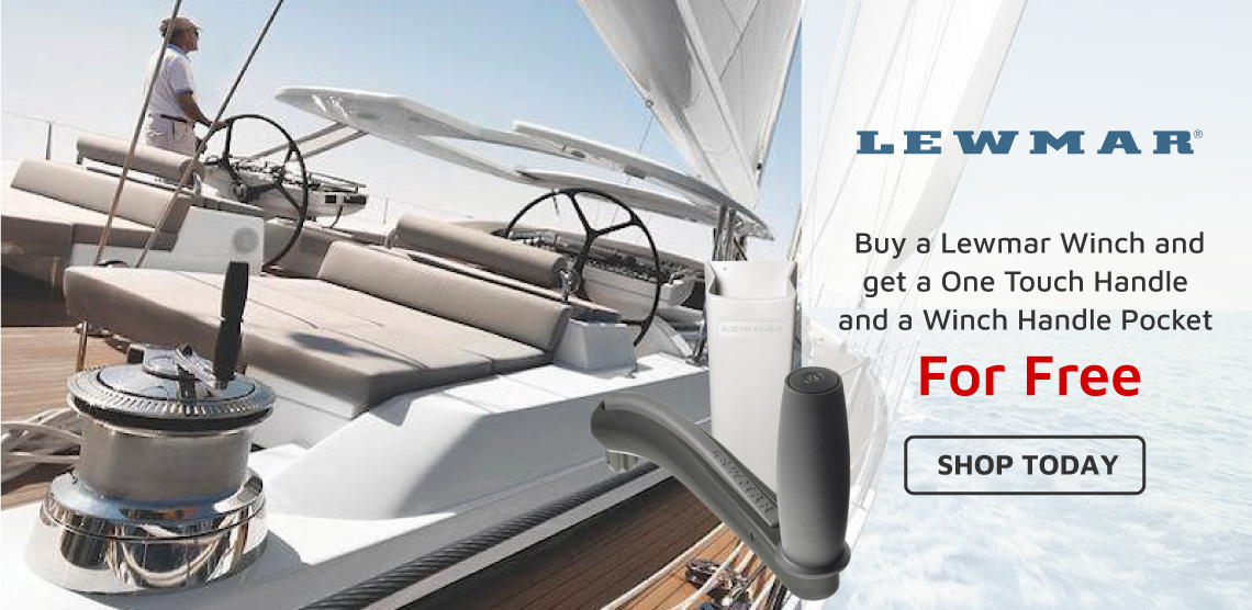Buy Lewmar Winch and get a One Touch Handle and Winch Handle Pocket for Free