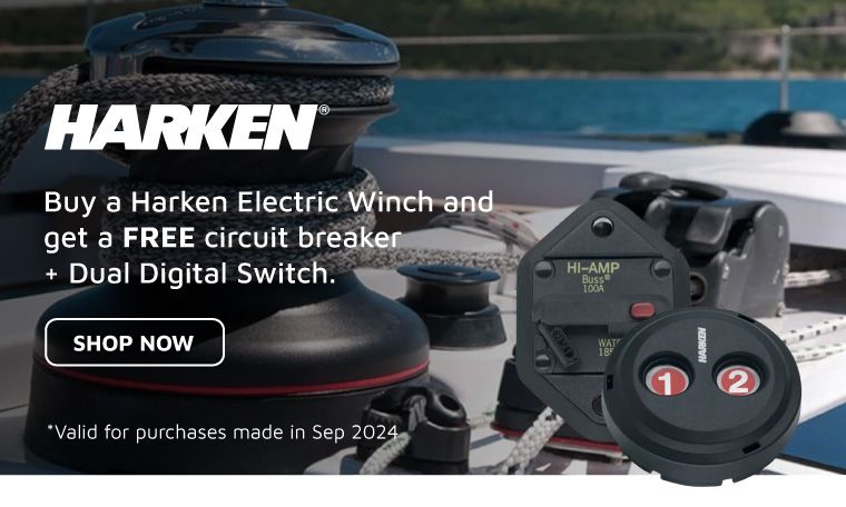 Buy a Harken Electric Winch and get a FREE circuit breaker  + Dual Digital Switch